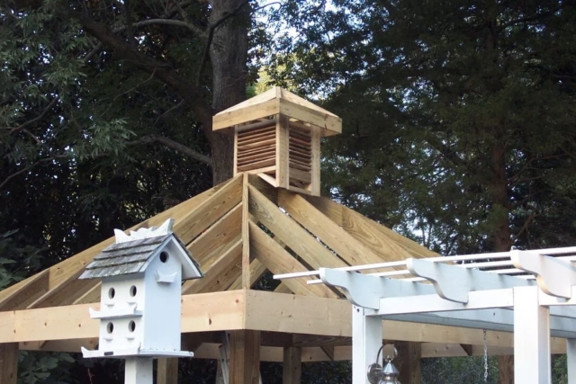 Backyard Pergola Roof During Construction