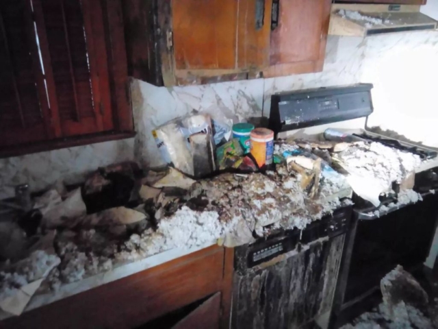 Kitchen Before Renovation (Ceiling Fallen)