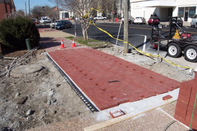 Church Paver Sidewalk During Construction