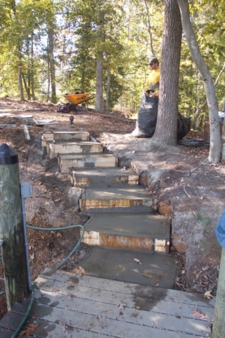 Hillside Steps During Construction