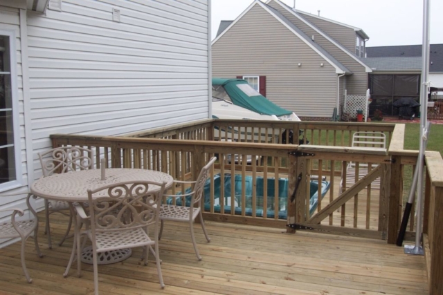 Deck Built Around Hot Tub