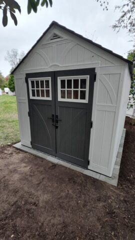 Build Vinyl Storage Shed: Construction Completed Outside