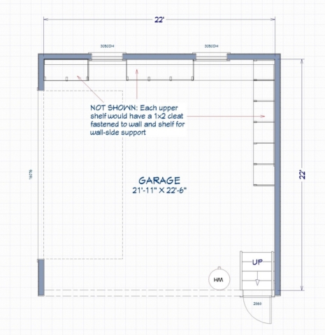 Garage Shelving Project 2 Layout