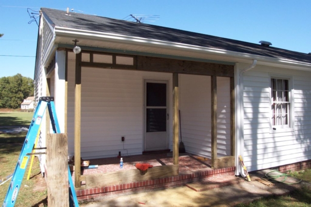 Covered Porch to Sunroom Conversion During Construction