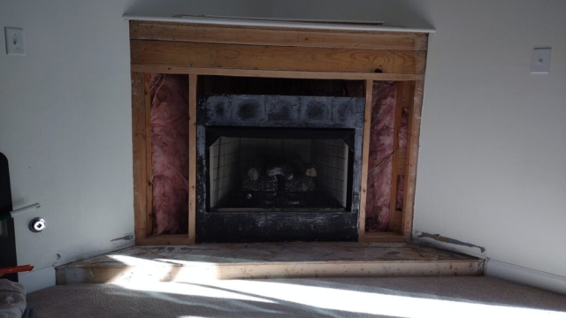 Fireplace Mantel and Tile Make-over During Construction