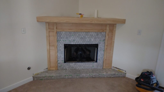 Fireplace Mantel and Tile Make-over During Construction 2