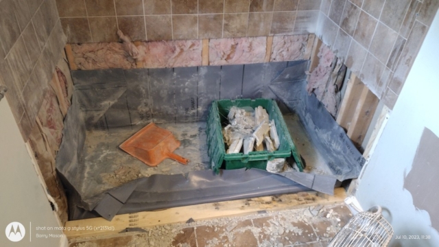 Leaky Shower Pan Replacement During Construction