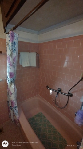 Pink Bathtub to Rollin Shower Pan Before