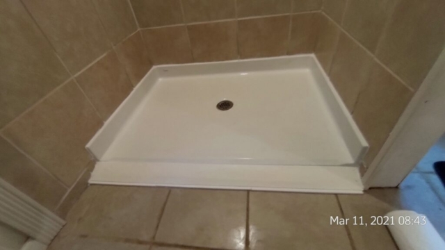 Converted Roll-in Shower Pan