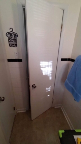 Widen Bathroom Door for Wheelchair Access Before (24")