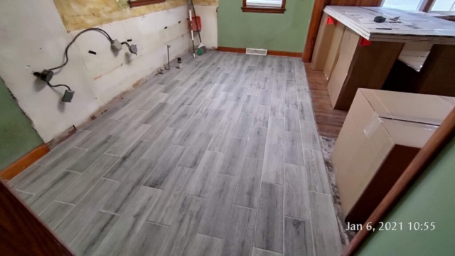 Kitchen Floor Tile Completed