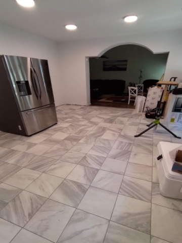 Kitchen Floor Tiling Completed