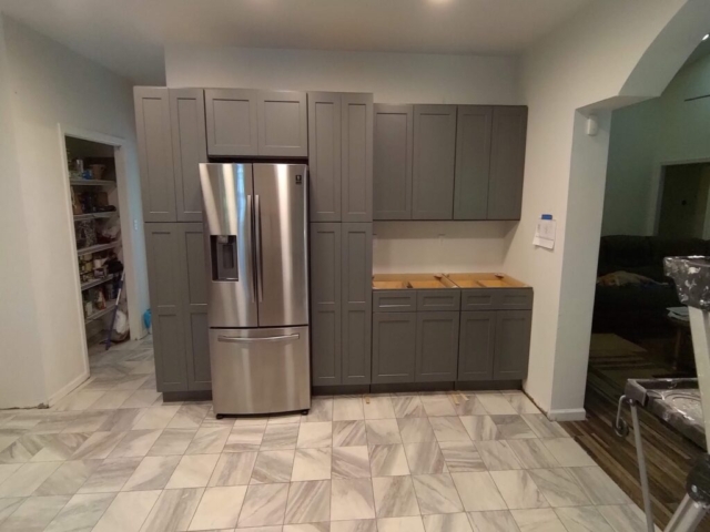 New Kitchen Cabinets One Wall Completed