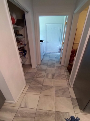 Pantry and Laundry Room Floor Tiling Completed