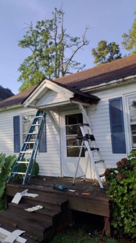 Front Porch Overhang Before Demo