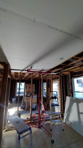 Installing Ceiling Drywall