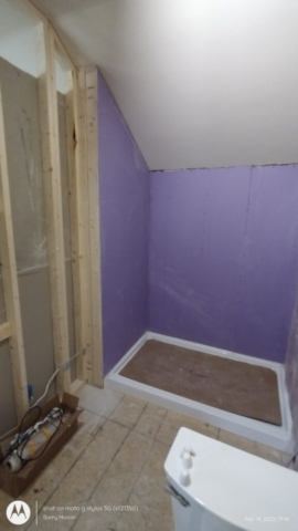 Shower Walls Go Up