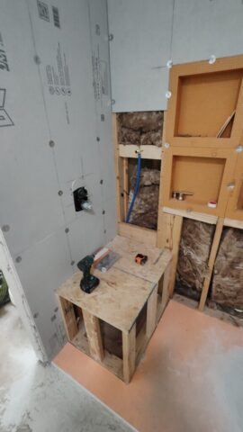 Shower Enclosure During Construction 2