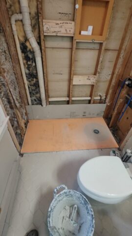 Shower Pan Installed Shower Pan Installed